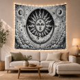 thumbnail image 1 of Monochromatic Woodcut Etching With Art Scene, Mystical Fantasy for Space Lovers, Galaxy Room Decor Room Accent, Graduation Gift, Tapestry Wall Hanging for Bedroom and Dorm, 1 of 7