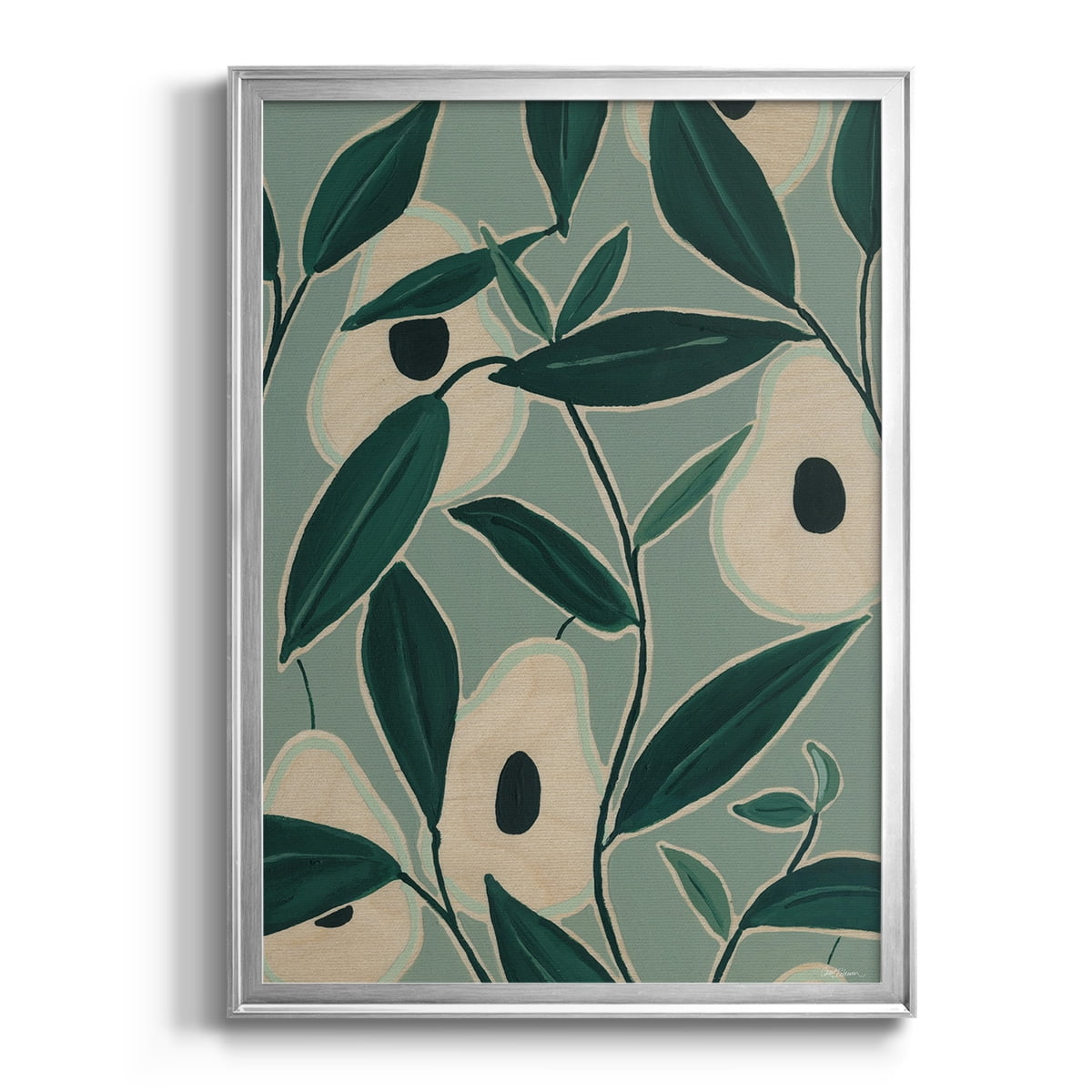Monochrome Avocados Premium Framed Print - Ready to Hang