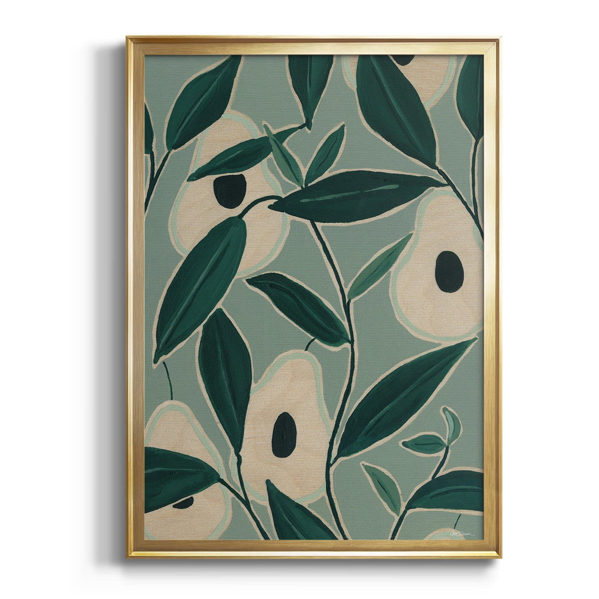 Monochrome Avocados Premium Framed Print - Ready to Hang