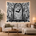 thumbnail image 1 of Monochrome Black Arched With Iron Gate At Its, Spooky Gothic for Gothic Decor Fans, Dark Art Decor Room Accent, Halloween Gift, Tapestry Wall Hanging for Bedroom and Dorm, 1 of 7
