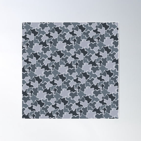Monochrome Blobs Pattern Poster Wall Art, Modern Wall Decor For Living Room Bedroom, 24x24 UNFRAMED