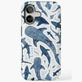 thumbnail image 1 of Monochrome Blue Watercolour Shark Ocean on White iPhone Case 11 through 17 Pro Max, 1 of 2