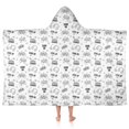 thumbnail image 1 of Monochrome Controllers Games Icons White Pattern Hooded Bath Towel，50"x30" for Ages 3 To 12 Kids, Quick Dry Lightweight Soft Microfiber Hood Beach Towel Cover Up for Kids, 1 of 7