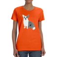 thumbnail image 1 of Monochrome Corgi Watercolor T-Shirt Women -Image by Shutterstock, Female 5X-Large, 1 of 4