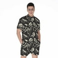 thumbnail image 1 of Monochrome Dinosaur Fossil Pattern Short Sleeve Men'S Rompers, Dinosaur Casual Summer Jumpsuits Outfit, 1 of 4