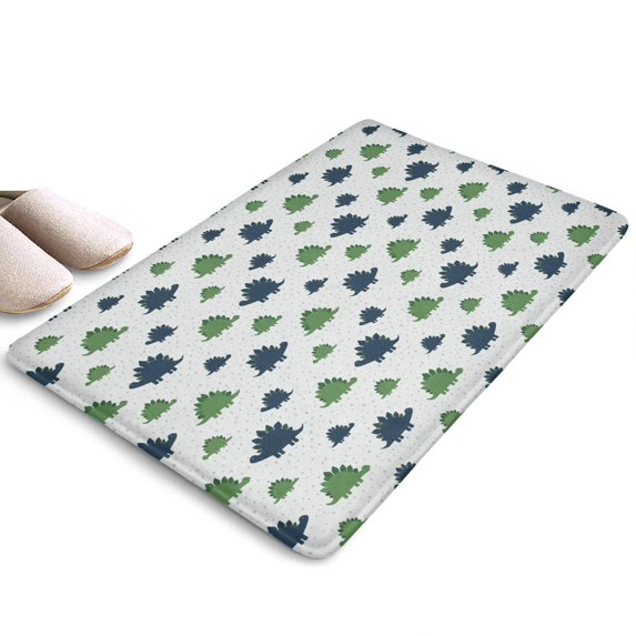 Monochrome Dinosaur Silhouette Flannel Non Slip Door Rugs,Washable Door Mats Indoor,Decorative Door Mats,Dirt-Resistant and Absorbent Doormat for Entrance,Bedroom,Kitchen,Bathroom,23.5"x16"