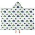 thumbnail image 1 of Monochrome Dinosaur Silhouette Pattern Hooded Bath Towel，60"x35" for Ages 3 To 12 Kids, Quick Dry Lightweight Soft Microfiber Hood Beach Towel Cover Up for Kids, 1 of 7