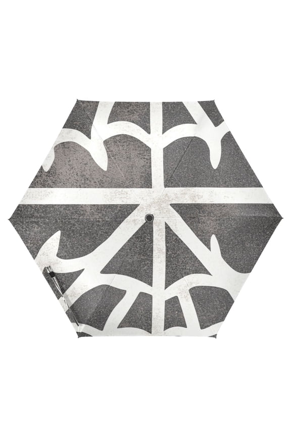Monochrome Flow Folding Umbrella UV50+ Waterproof Sun Protection Auto Open Close Compact Fiberglass Frame