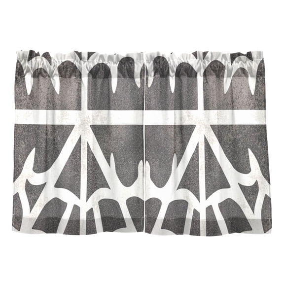 Monochrome Flow Kitchen Curtains Tier Set 27x24 Inch 2 Panels Semi Sheer Light Filtering Privacy UV Protection