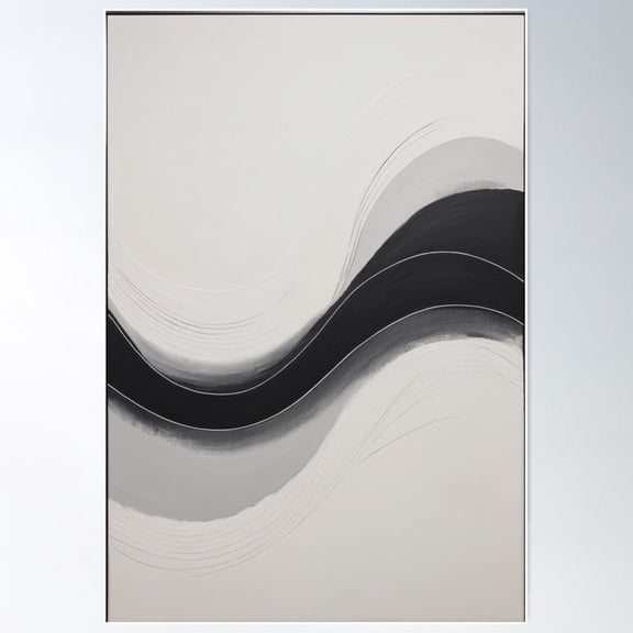 Monochrome Flow Poster Wall Art, Modern Wall Decor For Living Room Bedroom, 8x12 UNFRAMED
