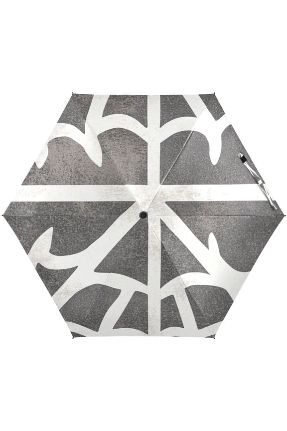 Monochrome Flow Umbrellas for Sun Auto Open Close UV50+ Waterproof 5-Fold Compact Fiberglass Frame