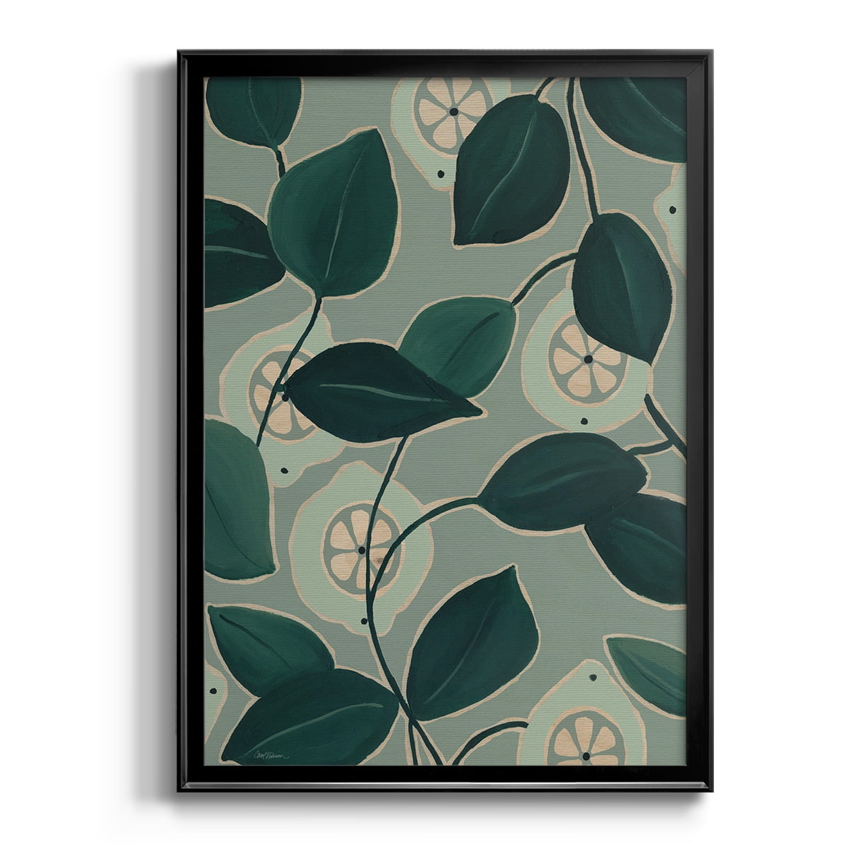 Monochrome Limes Premium Framed Print - Ready to Hang
