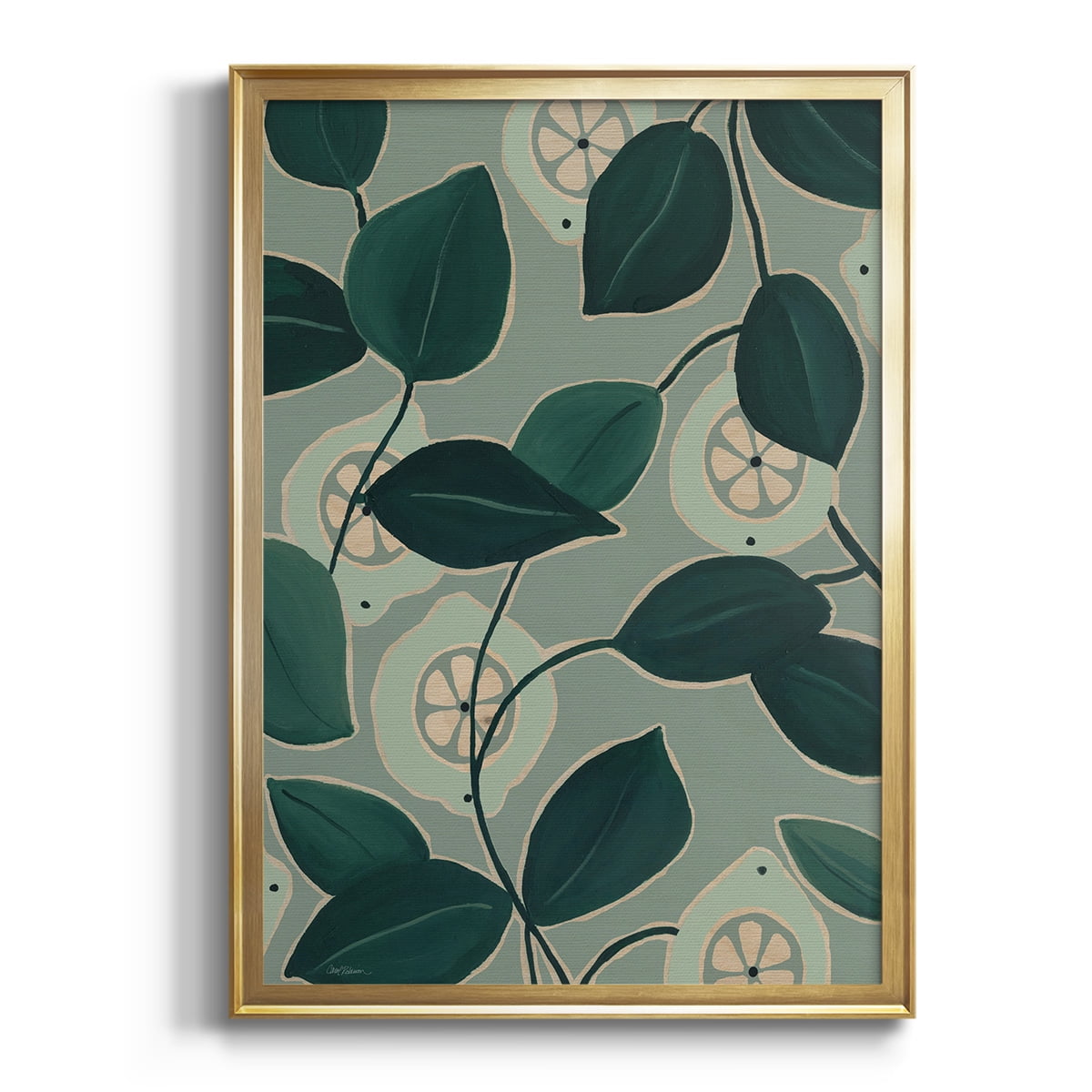 Monochrome Limes Premium Framed Print - Ready to Hang