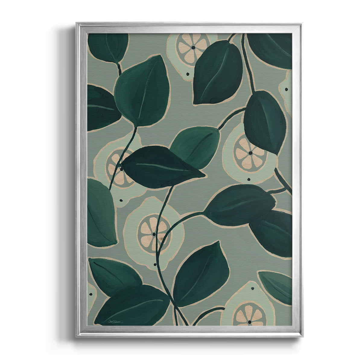 Monochrome Limes Premium Framed Print - Ready to Hang