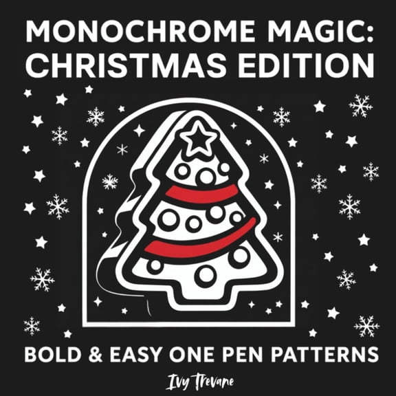 Monochrome Magic: Christmas Edition: Bold  Easy One Pen Patterns | 50 Holiday Themed Hand-Drawn Images Ready to Color | Festive Designs for Relaxation and Stress Relief