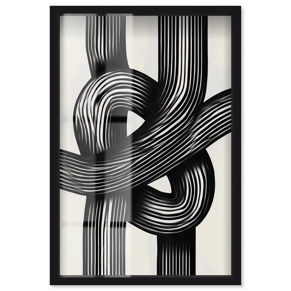 Monochrome Matrix II Shadowbox Print Black Minimalist Art by Art Remedy, Black Frame, 10 x 15