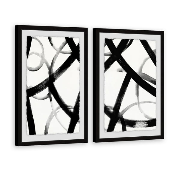 Monochrome Ripple Diptych