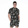 thumbnail image 1 of Monochrome Rose Floral Pattern Short Sleeve Men'S Rompers Casual Summer Jumpsuits Outfit, 1 of 4