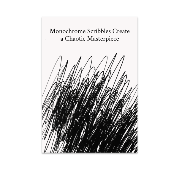 Monochrome Scribbles Create a Chaotic Masterpiece - Art Enthusiast - 13x19 Poster Print