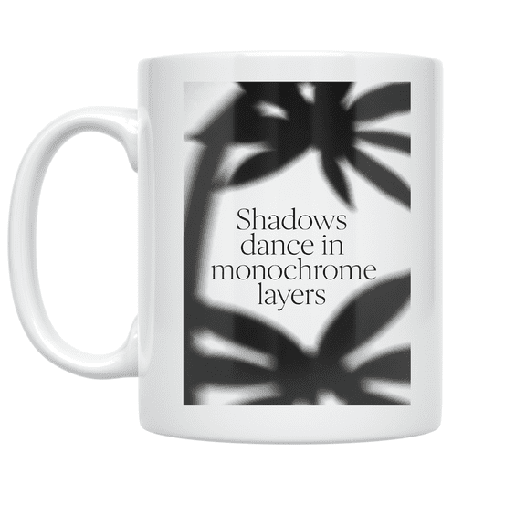 Monochrome Shadow Design - Abstract Art Lover - 11 oz Ceramic Coffee Mug