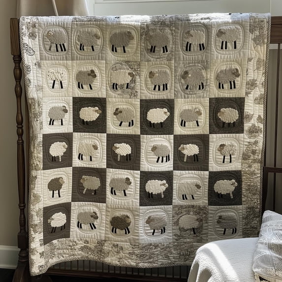 Monochrome Sheep Meadow Quilted Blanket - Walmart.com