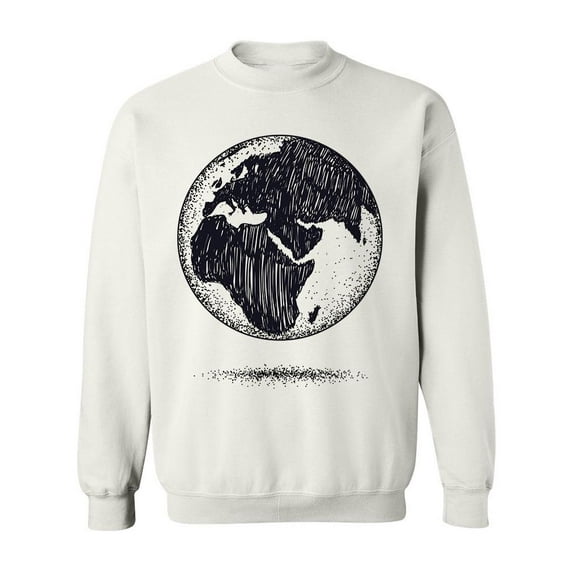 Monochrome Sketch Of The Earth Sweatshirt Men -Image by Shutterstock, Male Large