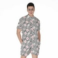 thumbnail image 1 of Monochrome Spring Floral Short Sleeve Men'S Rompers Casual Summer Jumpsuits Outfit, 1 of 4