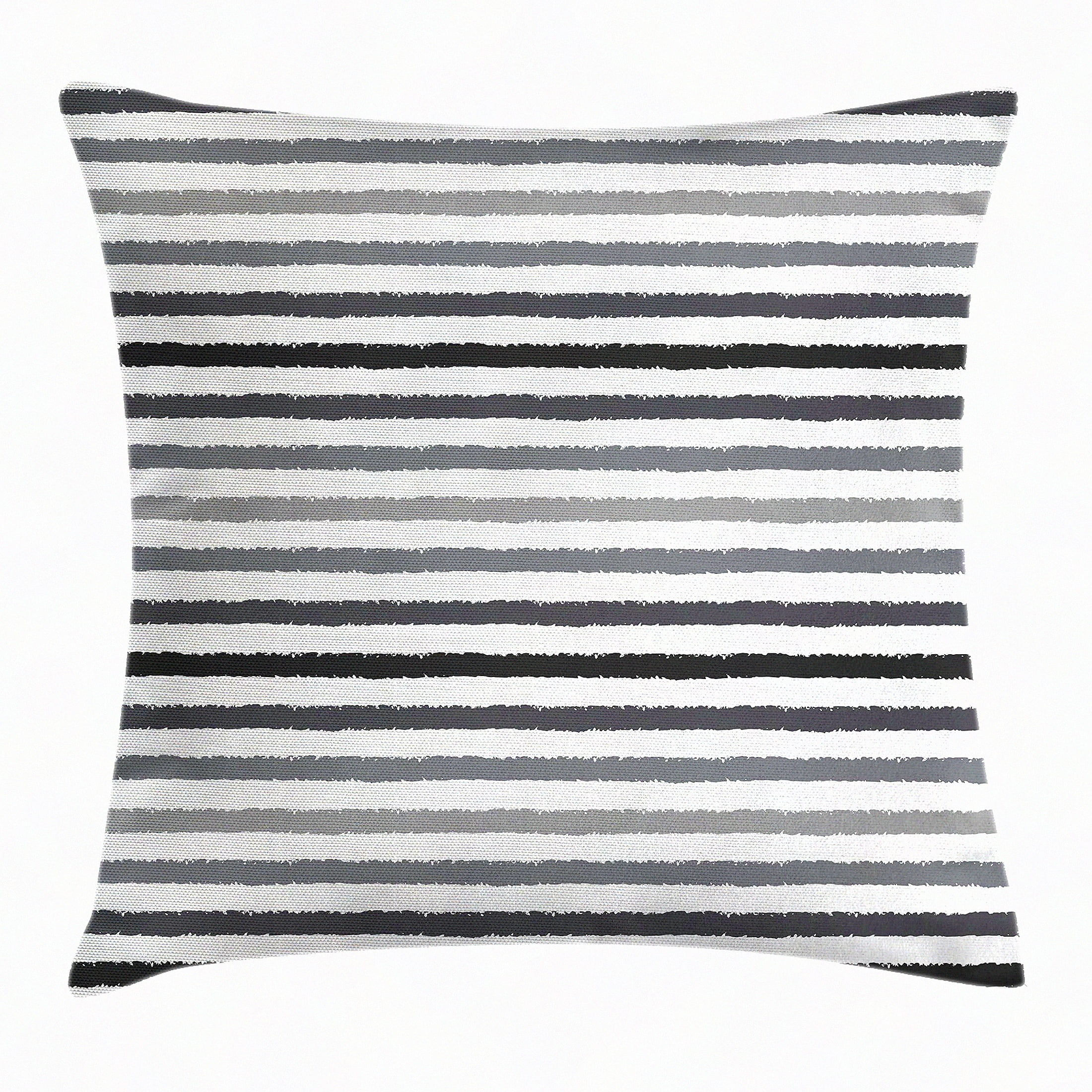 Gray and Black Striped Polyester Pillow Cover 20" x 20"