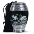thumbnail image 1 of Monochrome Swan Elegance - Urn For Ashes Adult Male - Large Cremation Urn For Adult Ashes - Distinguished Urns 10 Inch, 1 of 1