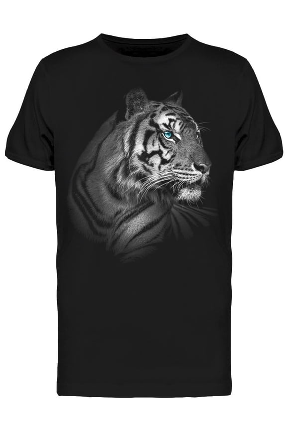 Monochrome Tiger Face T-Shirt Men -Image by Shutterstock, Male 3X-Large