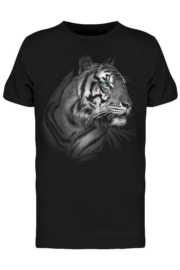 Monochrome Tiger Face T-Shirt Men -Image by Shutterstock, Male Large