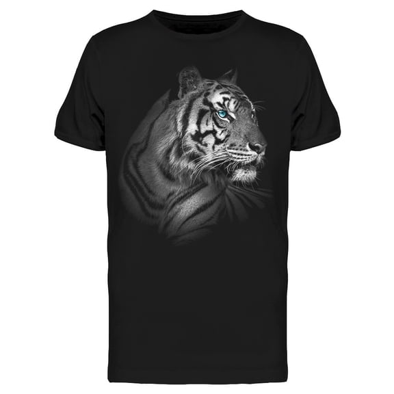 Monochrome Tiger Face T-Shirt Men -Image by Shutterstock, Male x-Large