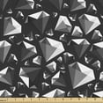 thumbnail image 1 of Ambesonne Monochrome Fabric by the Yard Upholstery, Low Poly Diamond Shapes, 5 Yards, Grey White, 1 of 4