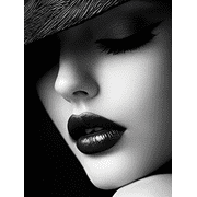 Monochrome Woman Portrait Decorative Painting/Canvas Art  Perfect for Living Room  Bedroom  Office  Studio  Glam Room  Boutique  Beauty Salon  and Fashion Store Decor.