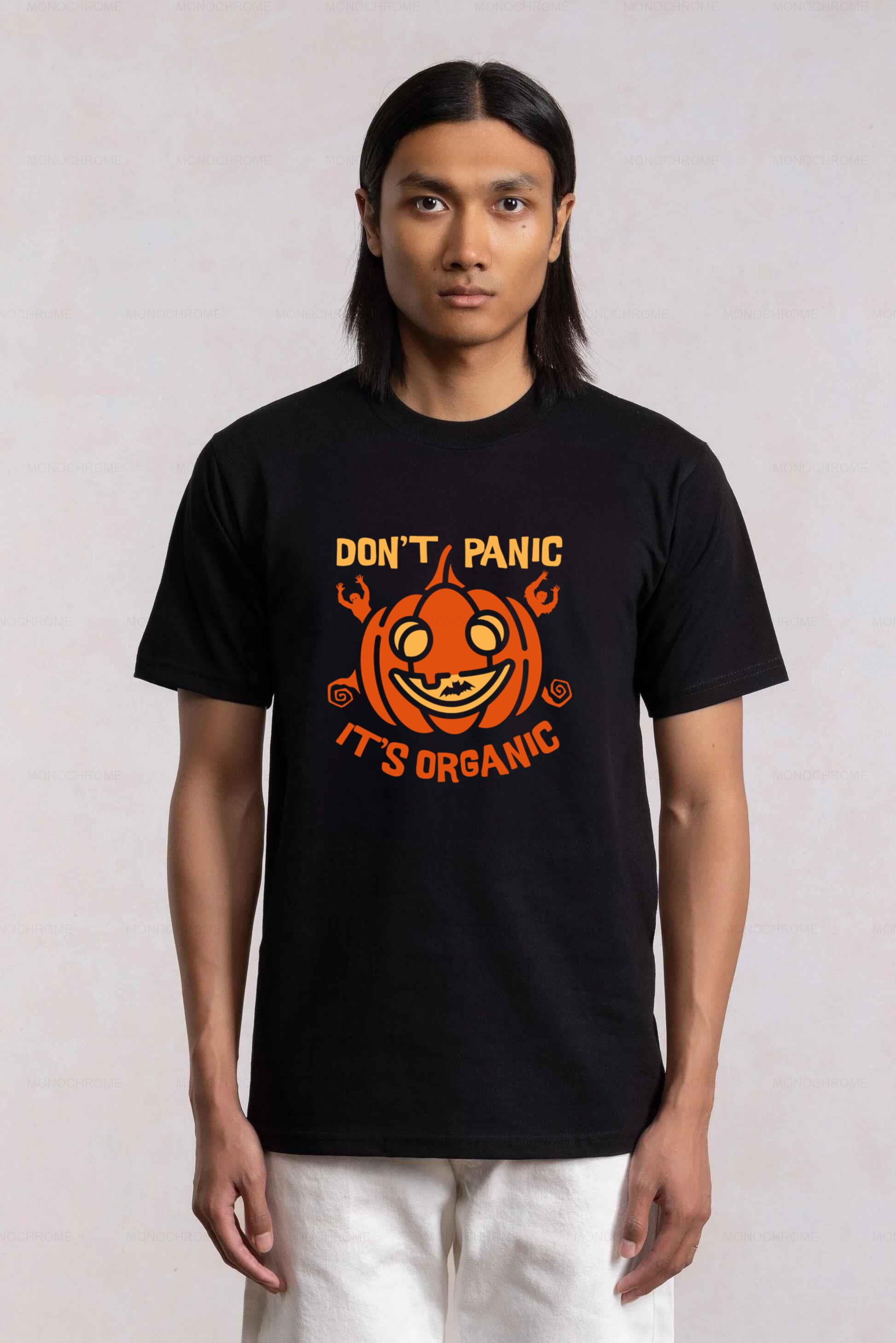 Monochrome92 Don't Panic It's Organic T-shirt Design, Stay Cool and