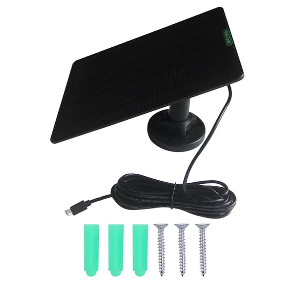 5W ETFE Solar Panel for Security Cameras with Smart IC & Weatherproof Bracket, High Efficiency