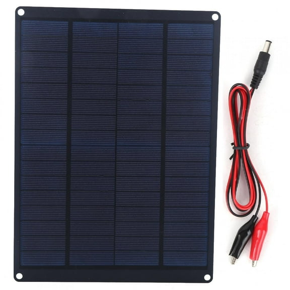 Monocrystalline Solar Panel Battery Maintainer 12 Volt 10 Watt High-Efficiency PV Module Power for Battery Trickle Charging of Boat RV Gate Opener Fences and Off-Grid Applications