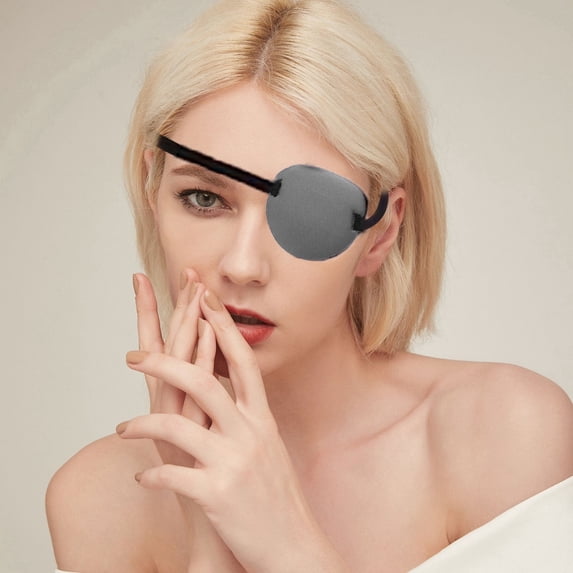 Monocular Amblyopia Strabismus Training Single Blindfold Large Gray - 2024 New Eyepatch 1Pcs Reusable 3D Adjustable Patch for Adults, Back to School, Wedding Guest Dress, Back to D Makeup Organizers