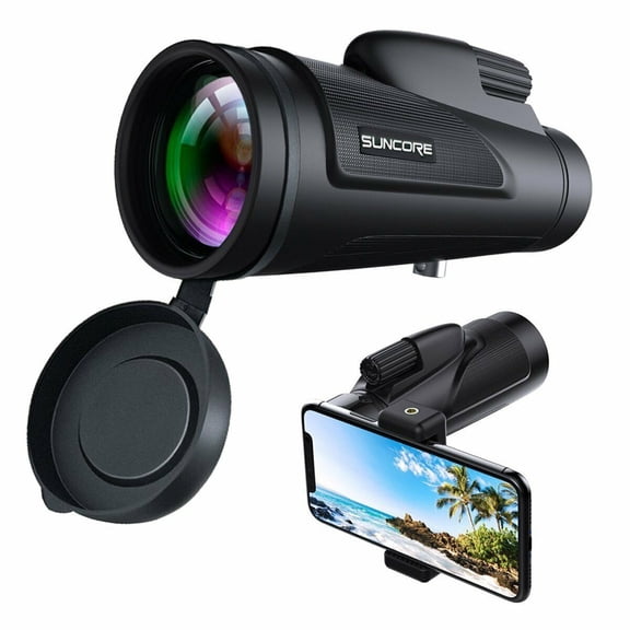 Monocular Telescope 12x50 High Power Waterproof Monocular Scope with Phone Mount & Hose Tripod Monocular Compact Fogproof Scope BAK4 Prism FMC Monoculars for Adults Hunting Camping Travelling Wildli