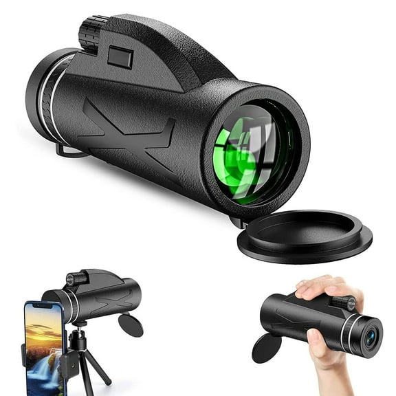 Monocular Telescope,80X100 High Power Monocular Telescope,Portable Handheld Telescope,with Mobile Phone Holder& Tripod for Hiking Bird Watching Camping