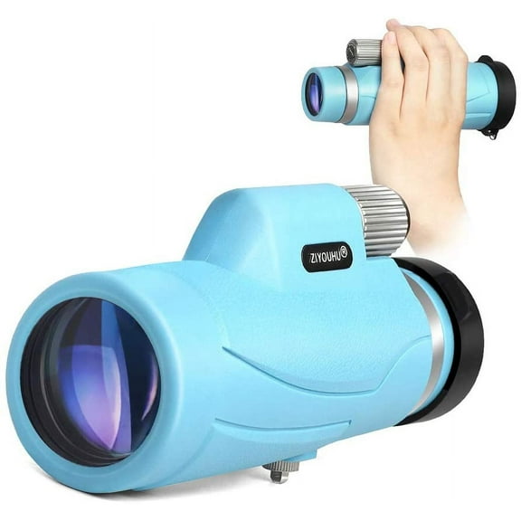 LIANTRAL Monocular Telescope, High Power 10x42 Waterproof with Single Hand Focusing, Bright and Clear, Blue