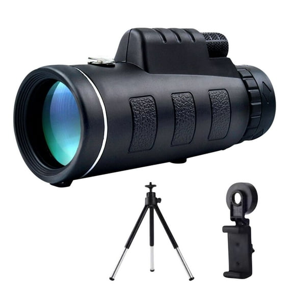 Monocular TelescopeTelescope 40X60 Monocular Low Night Vision With Compass Outdoor Binoculars for Kids Black