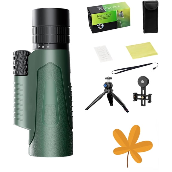 Monoculars - High Powered Scope, Portable Refractor | 50mm High Definition Lens, Larger Vision Gear for Bird Watching, Outdoor Travel, Compact Optical Equipment for Adults, Kids