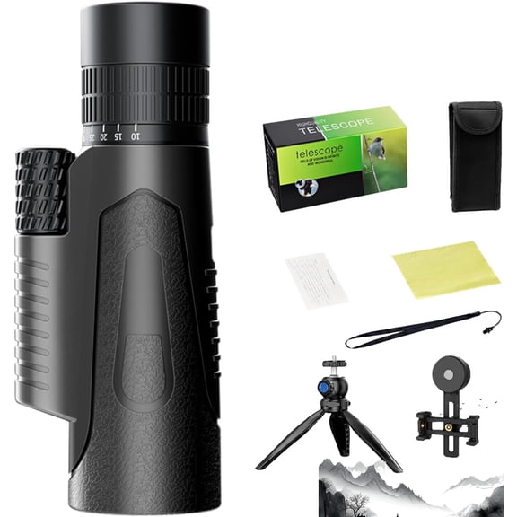 Monoculars - High Powered Scope, Portable Refractor | 50mm High Definition Lens, Larger Vision Gear for Bird Watching, Outdoor Travel, Compact Optical Equipment for Adults, Kids