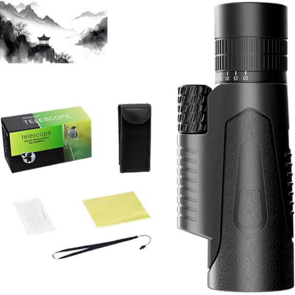 Monoculars - High Powered Scope, Portable Refractor | 50mm High Definition Lens, Larger Vision Gear for Bird Watching, Outdoor Travel, Compact Optical Equipment for Adults, Kids