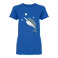 thumbnail image 1 of Monodon Monoceros Narwhal Whale Shaped T-Shirt Women -Image by Shutterstock, Female x-Large, 1 of 2