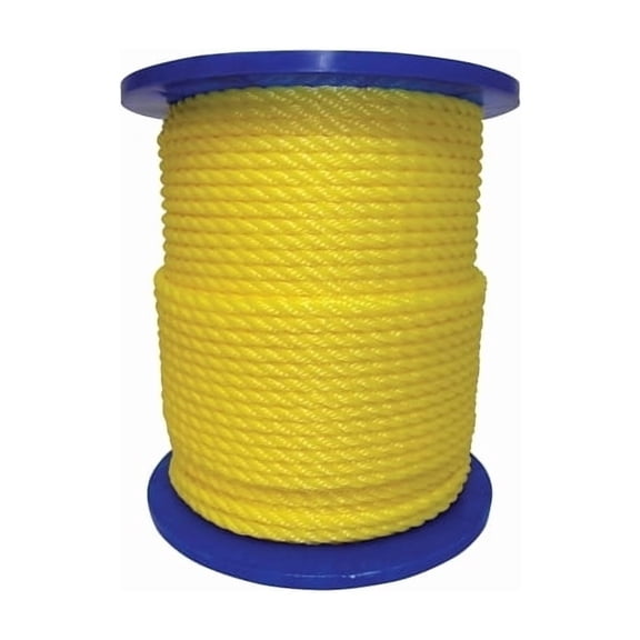 Monofilament Twisted Poly Ropes, 3,477 lb Cap., 600 ft, Polypropylene, Yellow
