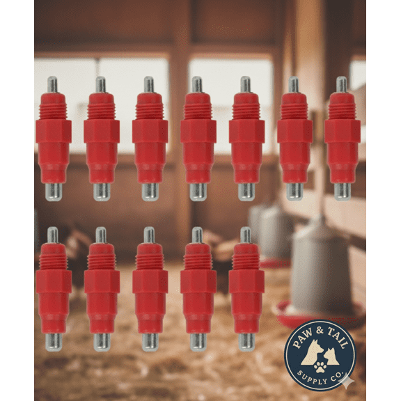 Monoflo Stainless Steel Poultry Nipple Drinker Durable 1/8" Threaded Design 12-Pack