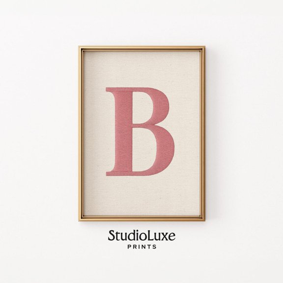 Monogram B Minimalist Nursery Typography Wall Art Poster Unframed Paper Print