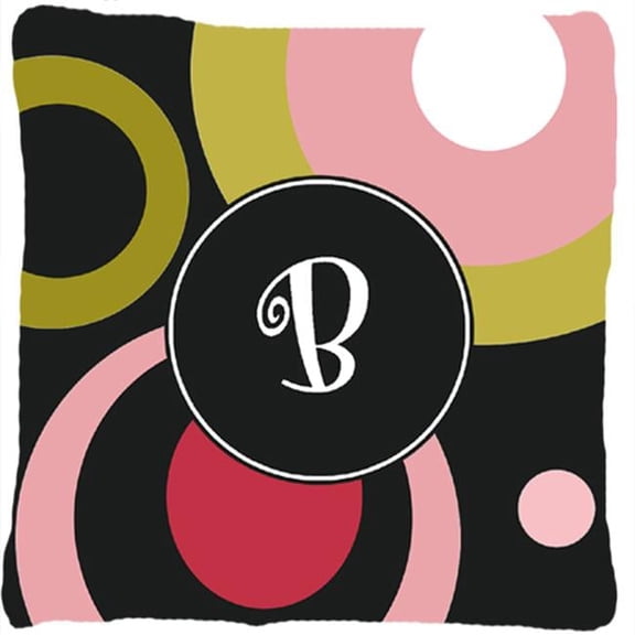 Monogram B Retro In Black Indoor & Outdoor Fabric Decorative Pillow
